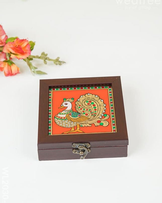 Acrylic Reverse Picture Jewellery Box - Tanjore Art Annapakshi1 Wl2030-2 Organizers