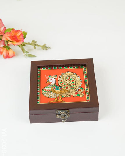Acrylic Reverse Picture Jewellery Box - Tanjore Art Annapakshi1 Wl2030-2 Organizers