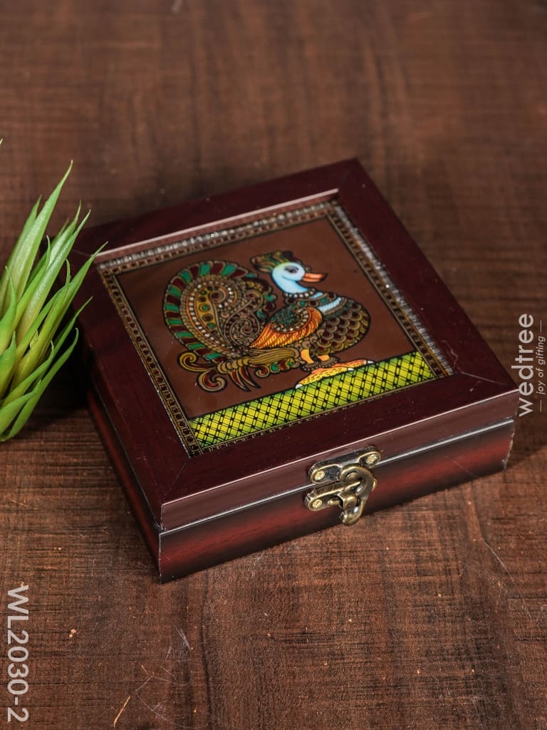Acrylic Reverse Picture Jewelry Box - Tanjore Art Annapakshi1 Wl2030-2 Organizers