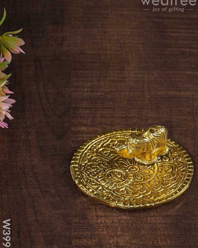 White Metal Agarbathi Stand -Gold Finish - W3998 Pooja Utility