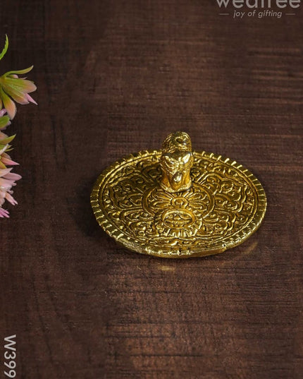 White Metal Agarbathi Stand -Gold Finish - W3998 Pooja Utility