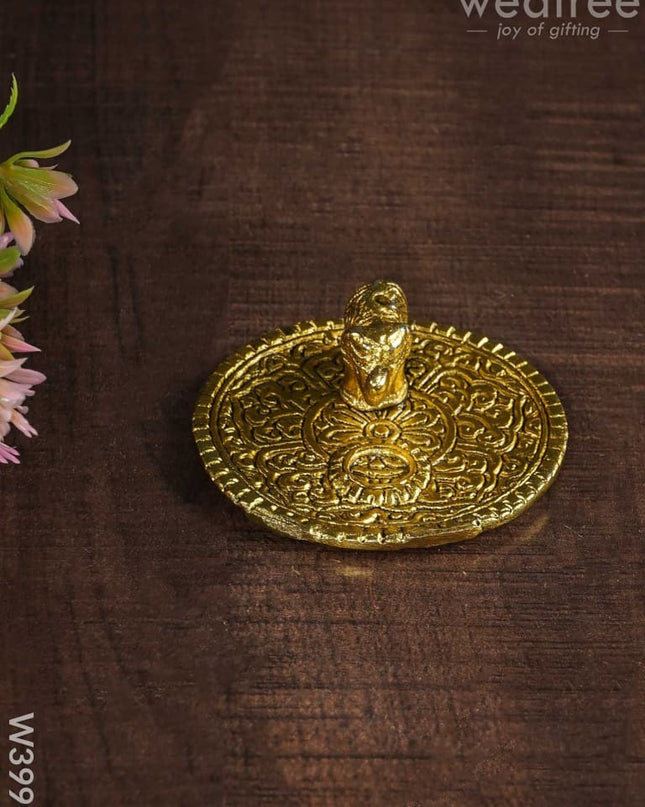 White Metal Agarbathi Stand -Gold Finish - W3998 Pooja Utility