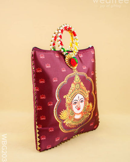 Amman Face Handbag - 9 inch - WBG2034 - Potli Bags