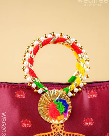 Amman Face Handbag - 9 inch - WBG2034 - Potli Bags