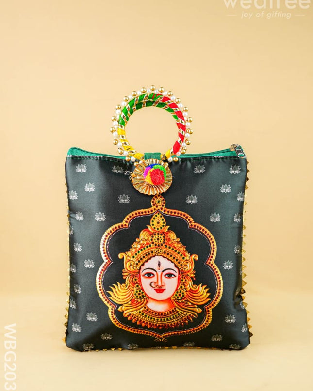 Amman Face Handbag - 9 inch - WBG2034 - Potli Bags