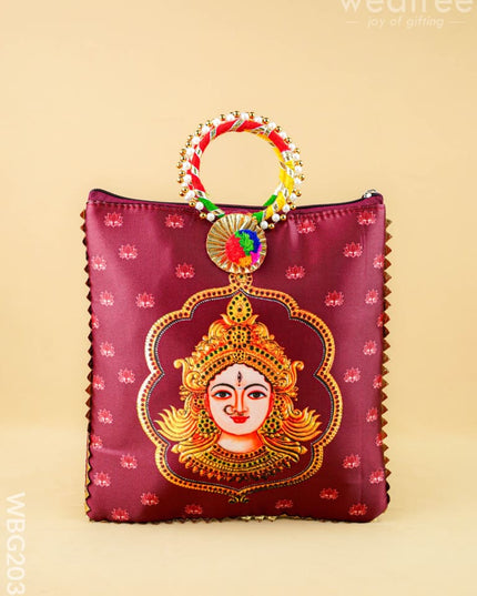 Amman Face Handbag - 9 inch - WBG2034 - Potli Bags