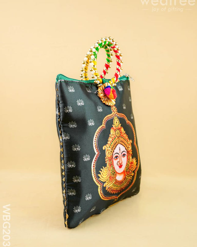 Amman Face Handbag - 9 inch - WBG2034 - Potli Bags