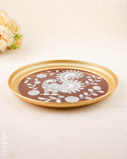 Annapakshi - Brass Coated Plate - 10 inch - WL5937-1 - Metal Decor Utility