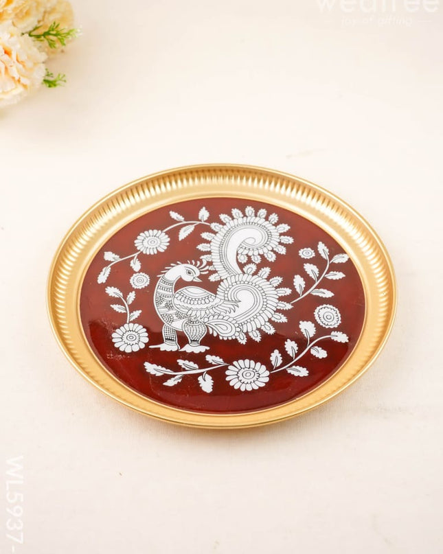 Annapakshi - Brass Coated Plate - 10 inch - WL5937-1 - Metal Decor Utility