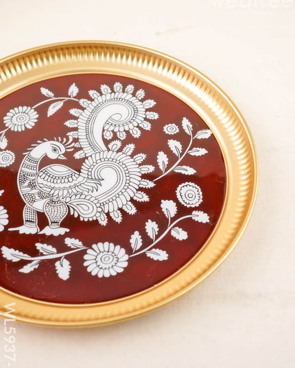 Annapakshi - Brass Coated Plate - 10 inch - WL5937-1 - Metal Decor Utility