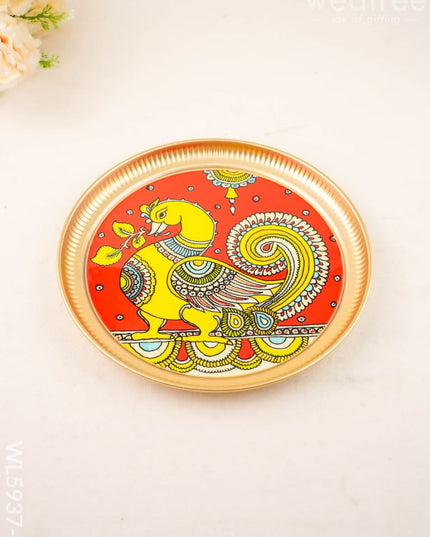 Annapakshi - Brass Coated Plate - 10 inch - WL5937-4 - Metal Decor Utility