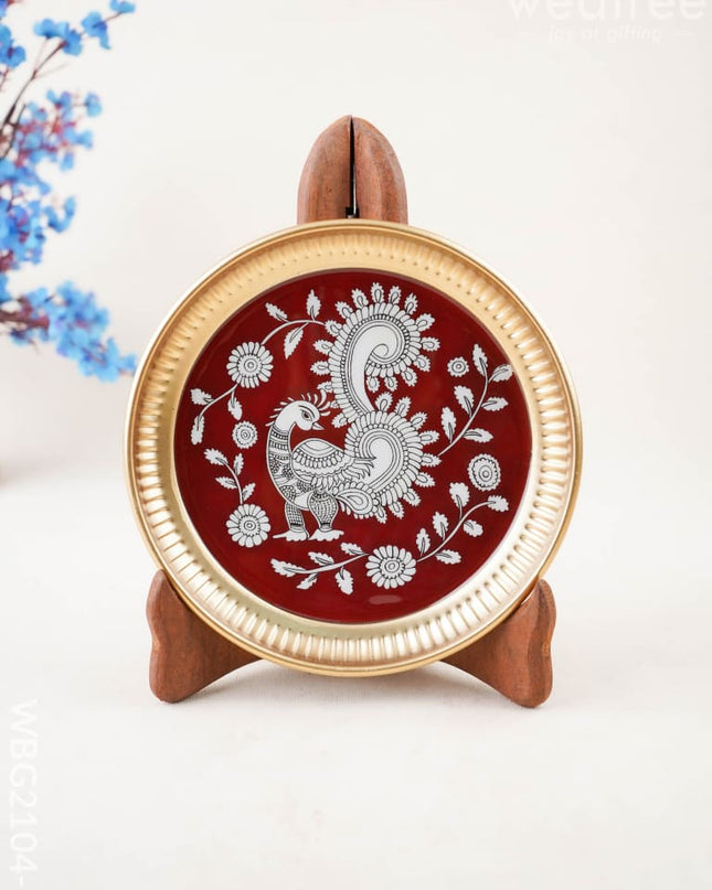 Annapakshi - Brass Coated Plate - 6 inch - WBG2104-1 - Trays & Plates RG