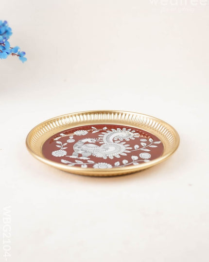 Annapakshi - Brass Coated Plate - 6 inch - WBG2104-1 - Trays & Plates RG