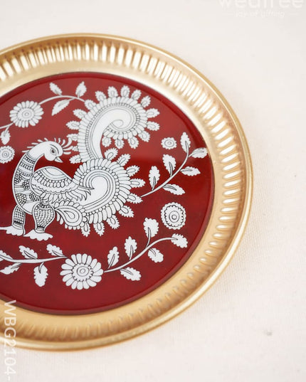 Annapakshi - Brass Coated Plate - 6 inch - WBG2104-1 - Trays & Plates RG