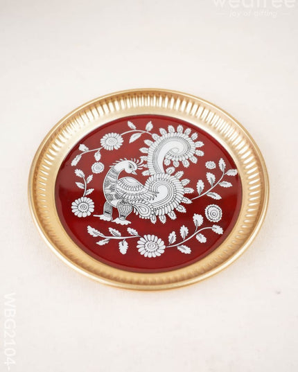Annapakshi - Brass Coated Plate - 6 inch - WBG2104-1 - Trays & Plates RG