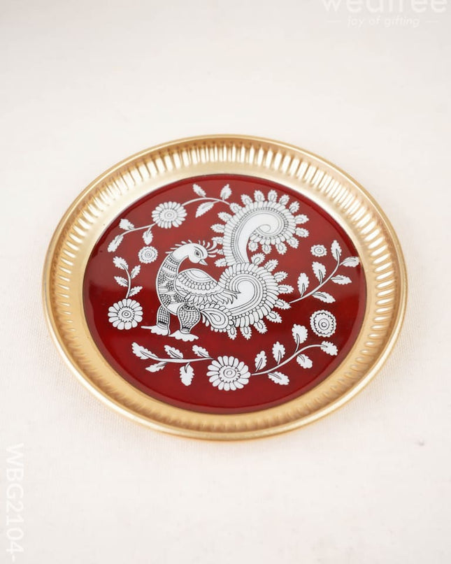 Annapakshi - Brass Coated Plate - 6 inch - WBG2104-1 - Trays & Plates RG