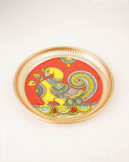 Annapakshi - Brass Coated Plate - 6 inch - WBG2104-4 - Trays & Plates RG
