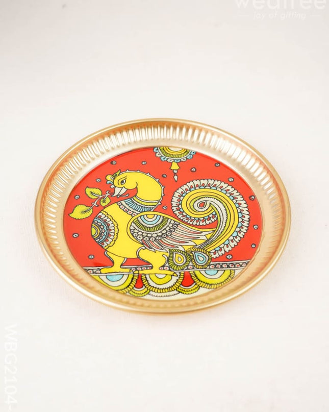 Annapakshi - Brass Coated Plate - 6 inch - WBG2104-4 - Trays & Plates RG