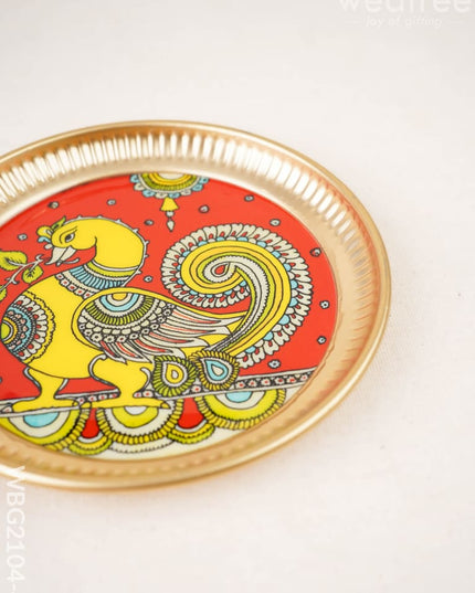 Annapakshi - Brass Coated Plate - 6 inch - WBG2104-4 - Trays & Plates RG