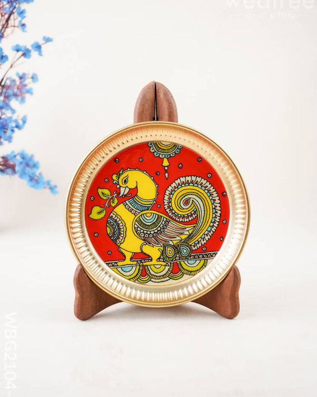 Annapakshi - Brass Coated Plate - 6 inch - WBG2104-4 - Trays & Plates RG