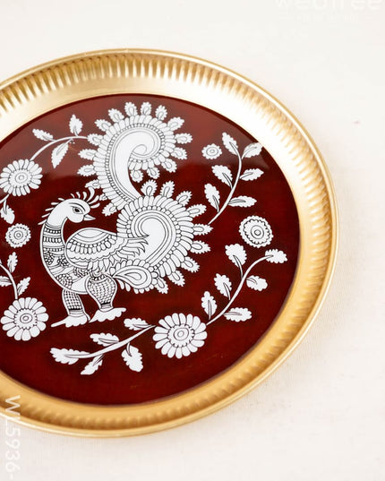 Annapakshi - Brass Coated Plate - 8 inch - WL5936-1 - Metal Decor Utility