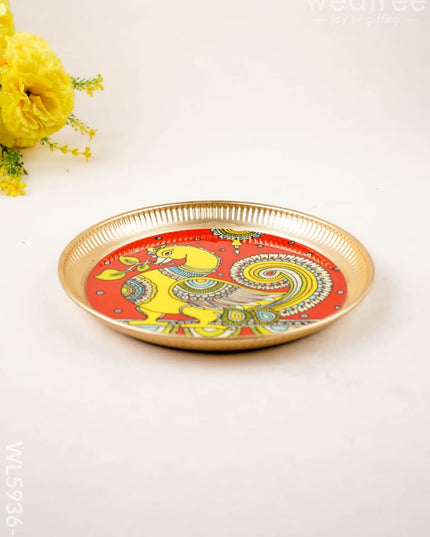 Annapakshi - Brass Coated Plate - 8 inch - WL5936-4 - Metal Decor Utility