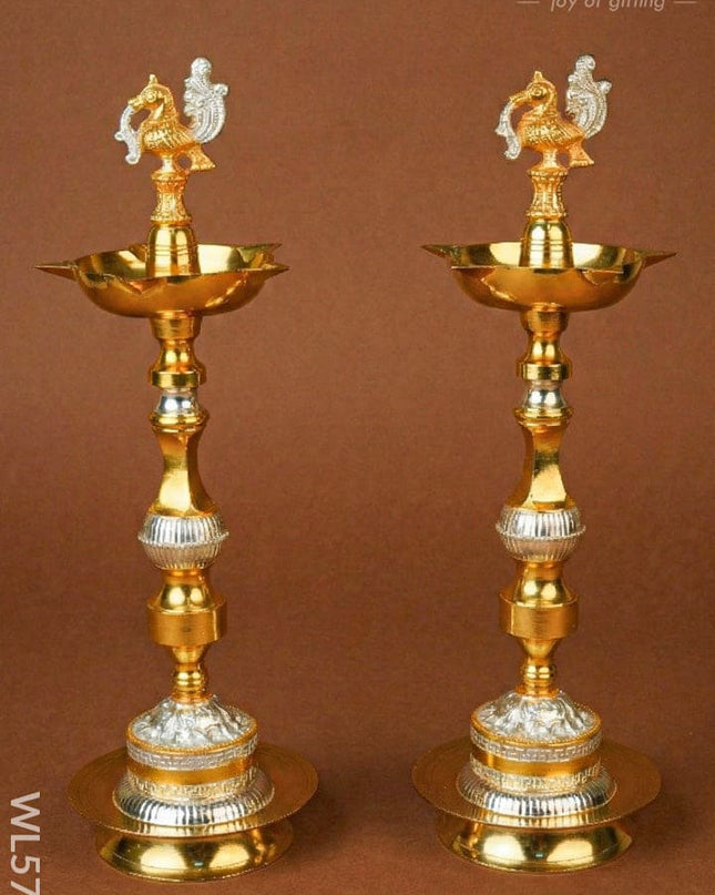Annapakshi Kuthu Vilaku - Set of 2 - 20 inch - WL5707 - EPNS Gifts