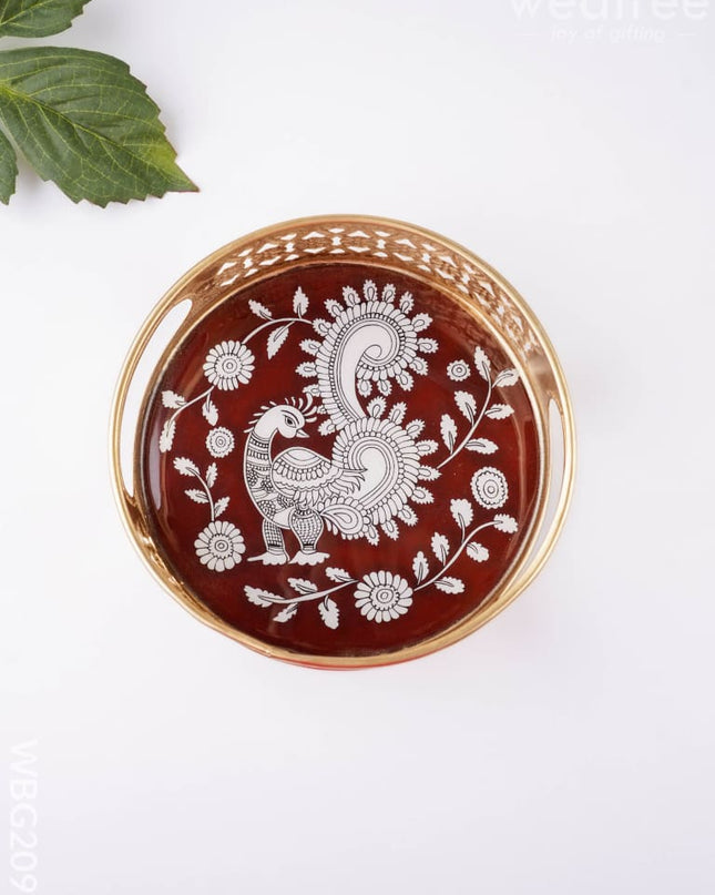 Annapakshi Printed Tray - 6 inch - WBG2091 - Trays & Plates RG
