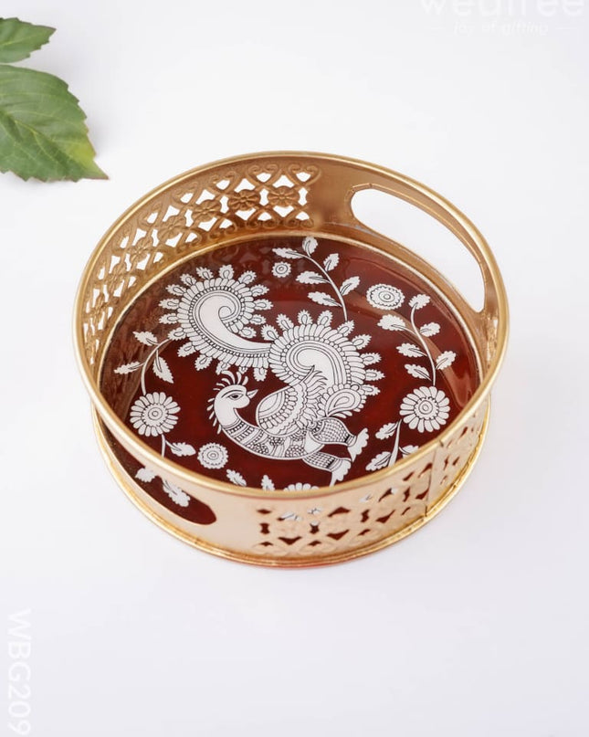 Annapakshi Printed Tray - 6 inch - WBG2091 - Trays & Plates RG