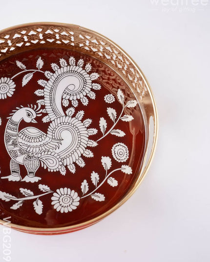 Annapakshi Printed Tray - 8 inch - WBG2093 - Trays & Plates RG