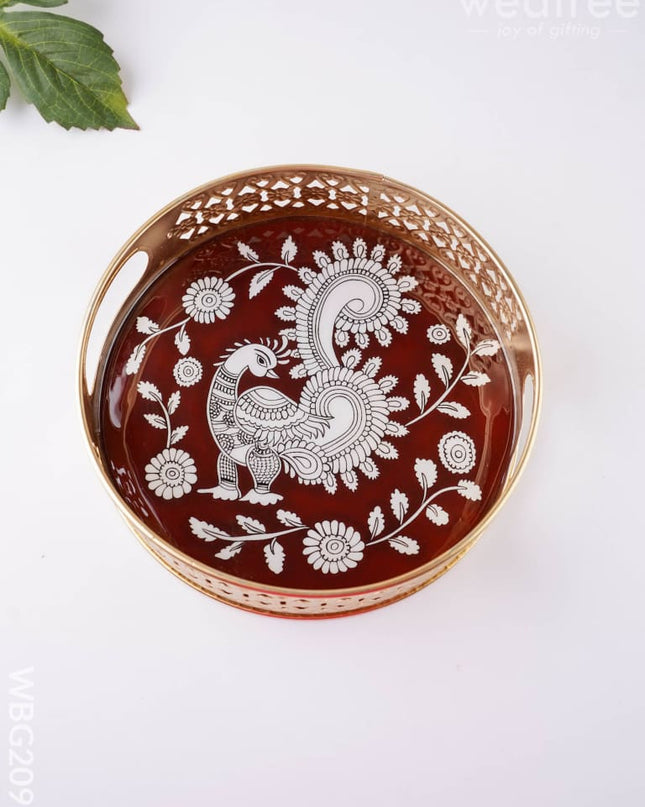 Annapakshi Printed Tray - 8 inch - WBG2093 - Trays & Plates RG