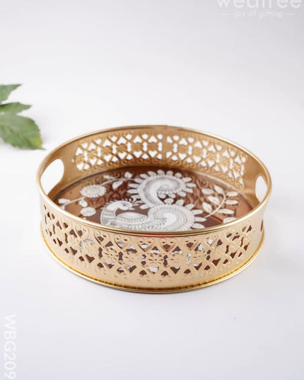 Annapakshi Printed Tray - 8 inch - WBG2093 - Trays & Plates RG