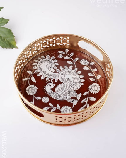 Annapakshi Printed Tray - 8 inch - WBG2093 - Trays & Plates RG