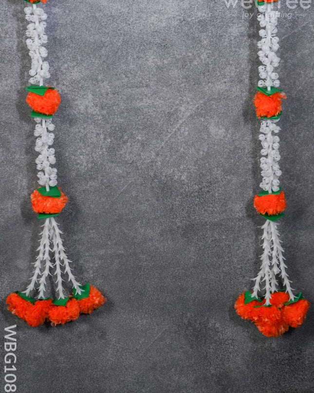 Artificial Flower Thoran With Leaf - Set Of 2 Wbg1081 Thorans