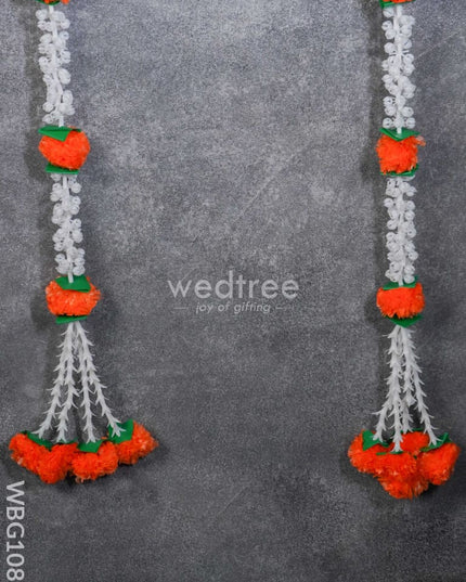 Artificial Flower Thoran With Leaf - Set Of 2 Wbg1081 Thorans