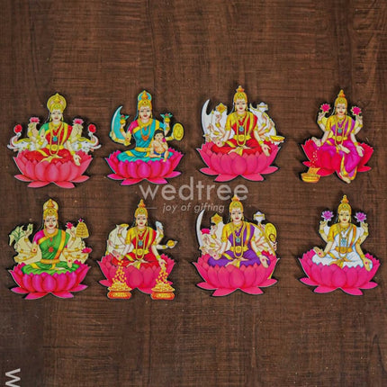 Ashtalakshmi Fridge Magnet Set - Wl3200 Wooden Decor