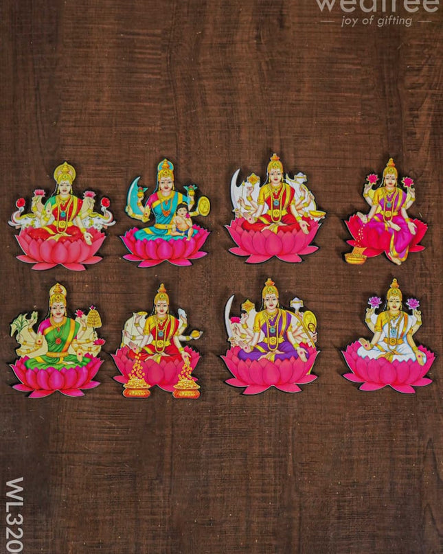 Ashtalakshmi Fridge Magnet Set - Wl3200 Wooden Decor