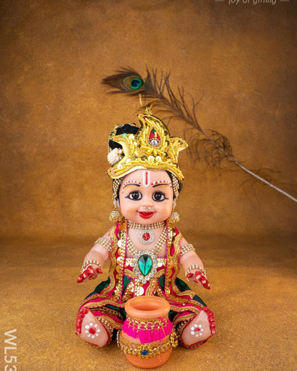 Baby Butter Krishna Doll - 11 inch - WL5371 - Dolls