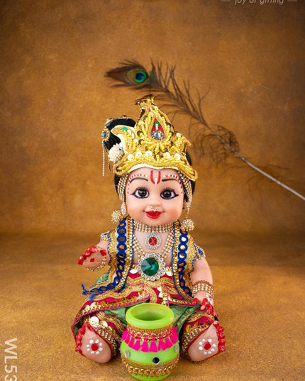 Baby Butter Krishna Doll - 11 inch - WL5371 - Dolls