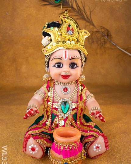 Baby Butter Krishna Doll - 11 inch - WL5371 - Dolls