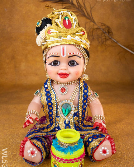 Baby Butter Krishna Doll - 11 inch - WL5371 - Dolls