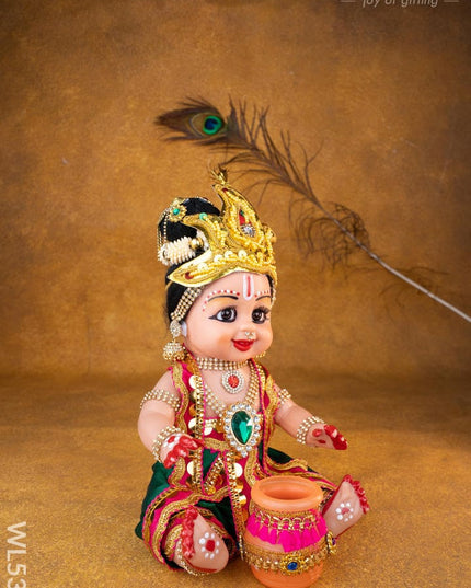Baby Butter Krishna Doll - 11 inch - WL5371 - Dolls