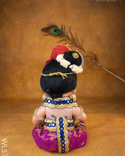 Baby Butter Krishna Doll - 11 inch - WL5371 - Dolls