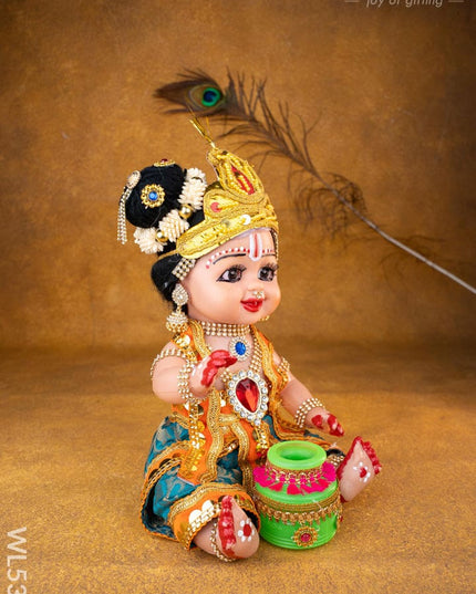 Baby Butter Krishna Doll - 11 inch - WL5371 - Dolls