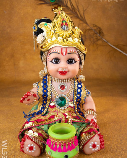 Baby Butter Krishna Doll - 11 inch - WL5371 - Dolls