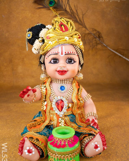 Baby Butter Krishna Doll - 11 inch - WL5371 - Dolls