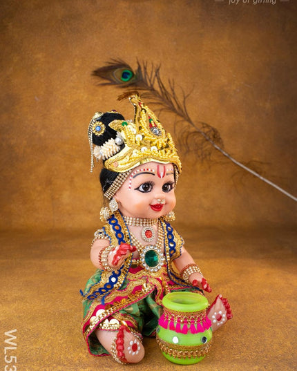 Baby Butter Krishna Doll - 11 inch - WL5371 - Dolls