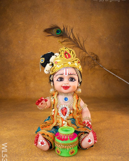 Baby Butter Krishna Doll - 11 inch - WL5371 - Dolls