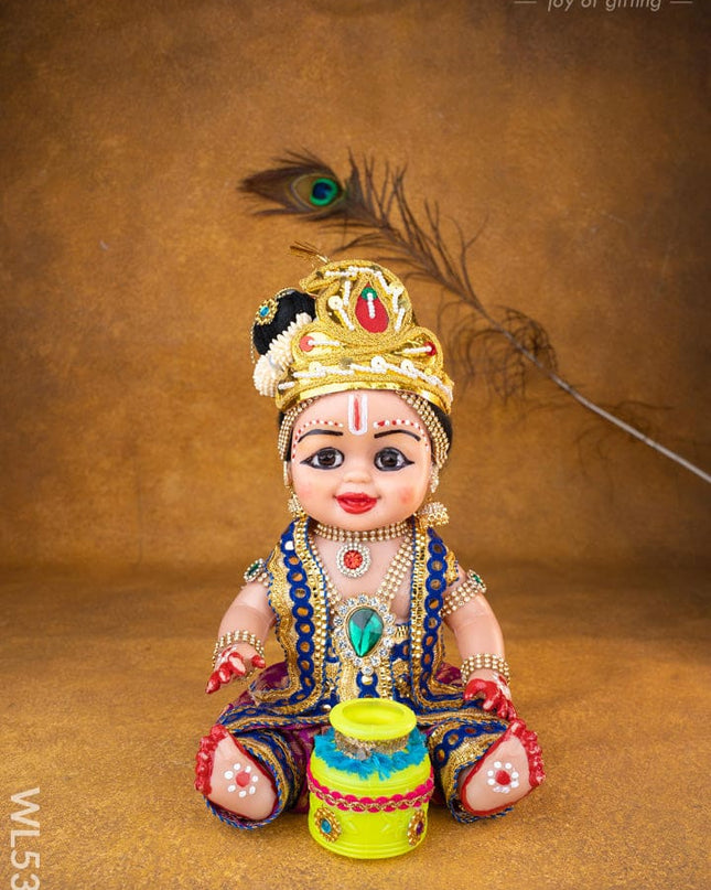 Baby Butter Krishna Doll - 11 inch - WL5371 - Dolls