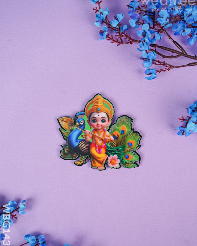 Baby Murugan With Peacock Fridge Magnet - Wbg1431 Rg